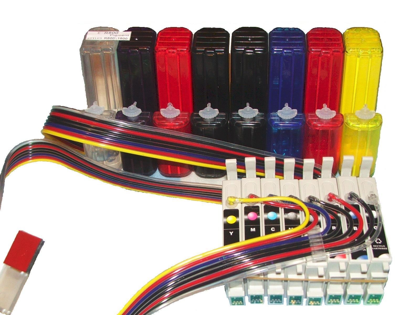 Refillable Pigment ink cis ciss ink system Stylus R800 R1800 T054 54 cartridge