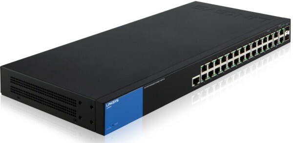 LINKSYS - LGS528 - 28 Port Managed Gigabit Switch - Power Cord - Rack Mount Kit