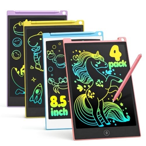 4 Pack LCD Writing Tablet for Kids, 8.5 Inch Doodle Board Drawing Toy