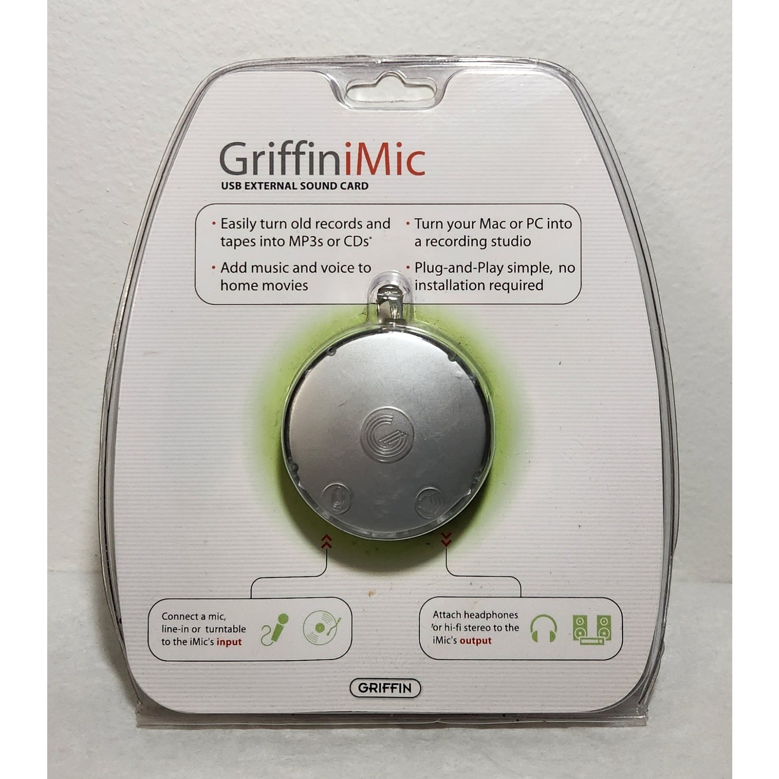 Griffin iMic USB External Sound Card With CD-ROM Drive 2004 Brand New
