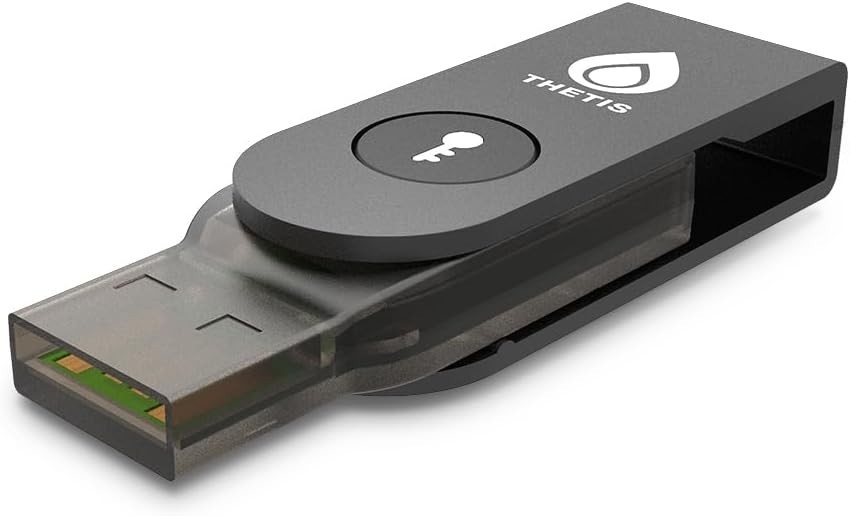 Thetis Pro-A FIDO2 Security Key Passkey Device with USB A & NFC, TOTP/HOTP Authe