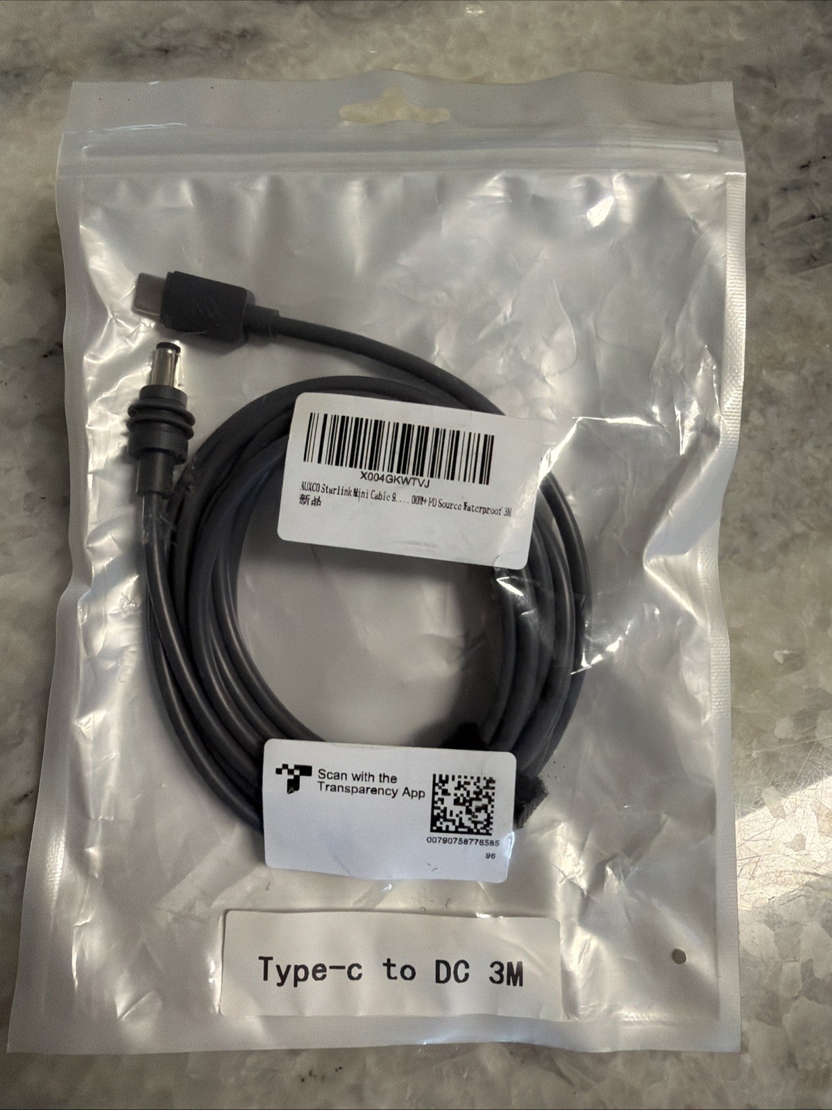 USB C to DC Power Cable for Starlink Mini,DC Power Cable-100W-18AWG-3M (9.8ft)