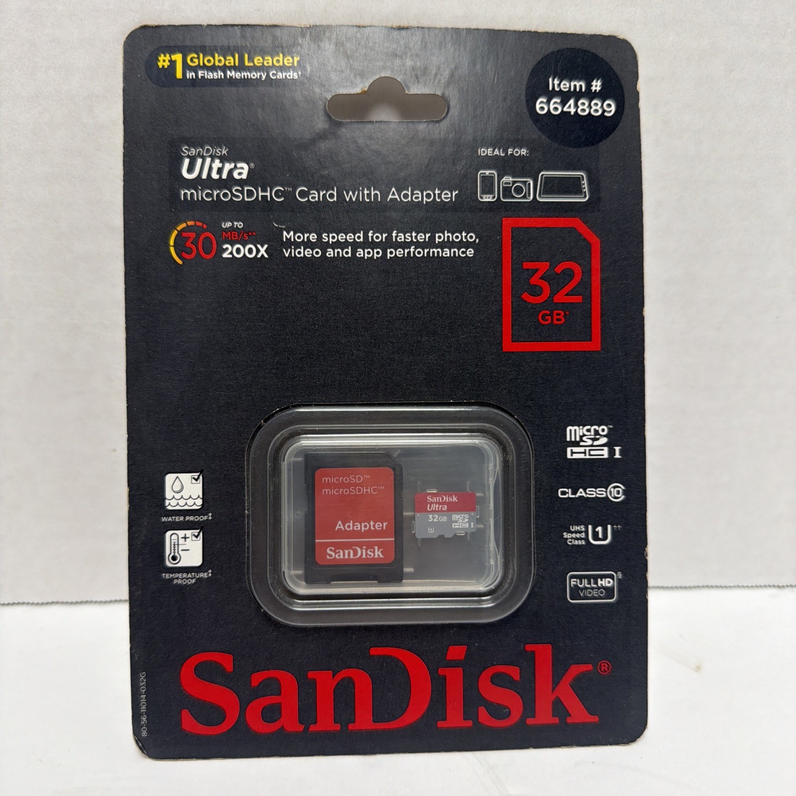 SanDisk Ultra 32GB microSDHC Memory Card with SD Adapter New Sealed Package