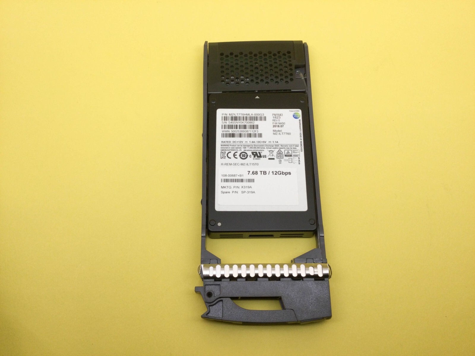 Netapp X319A 7.6TB SAS 12Gbps 2.5" SSD 108-00687 SP-319A DS224C