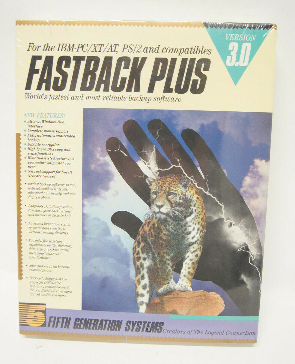 Fastback Plus Version 3.0 IBM-PC XT AT PS/2 PC Computer Software Program - New