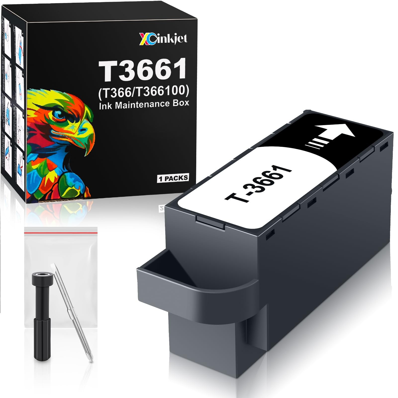 Xcinkjet T366/T3661/T366100 Ink Maintenance Box for XP-15000 1PK, Black-1PK