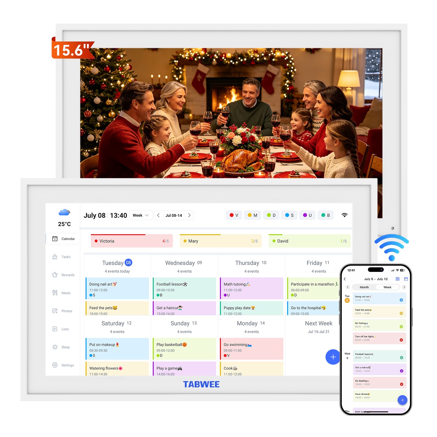 TABWEE P15 Calendar 15.6" Touchscreen Smart Digital Calendar & Chore Chart Gifts