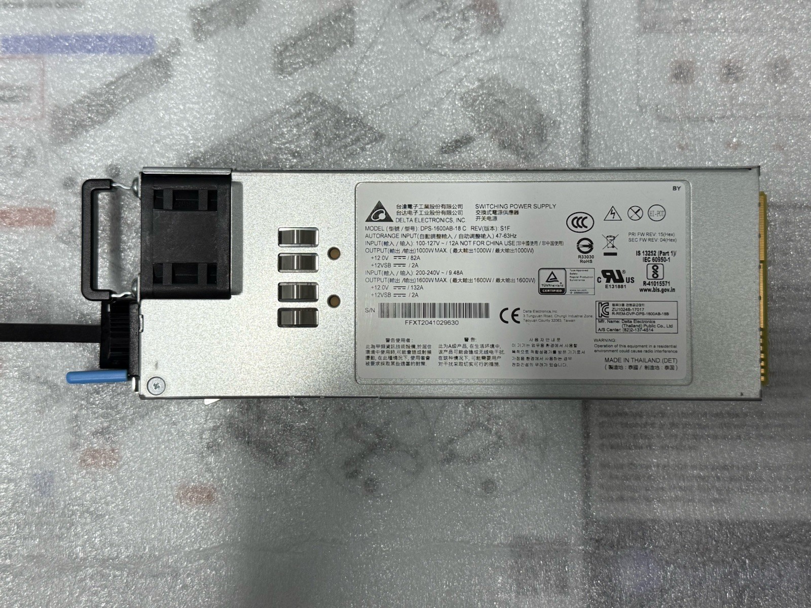 NETAPP 1600W AC POWER SUPPLY FOR FAS8300 DPS-1600AB-18