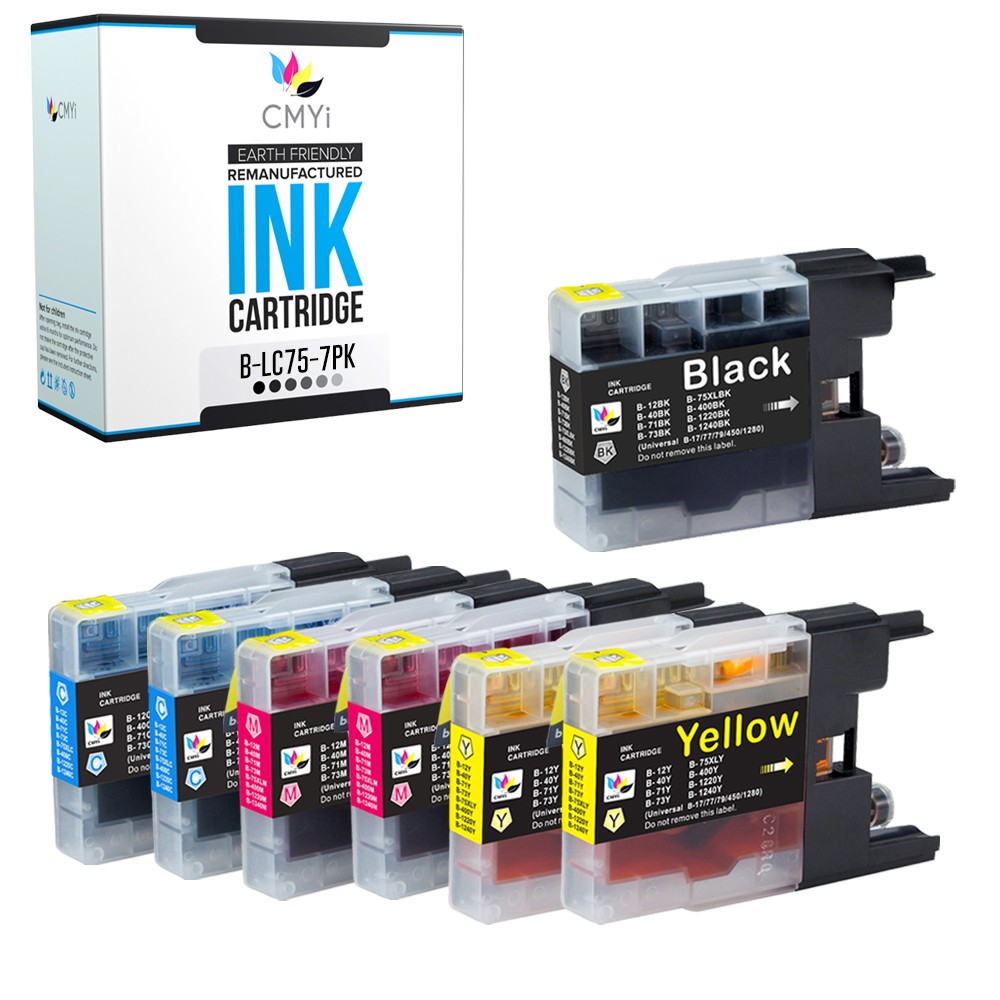 7PK Compatible CMYi LC75 Ink Cartridges fits Brother DCP-J725DW J925DW MFC-J280W