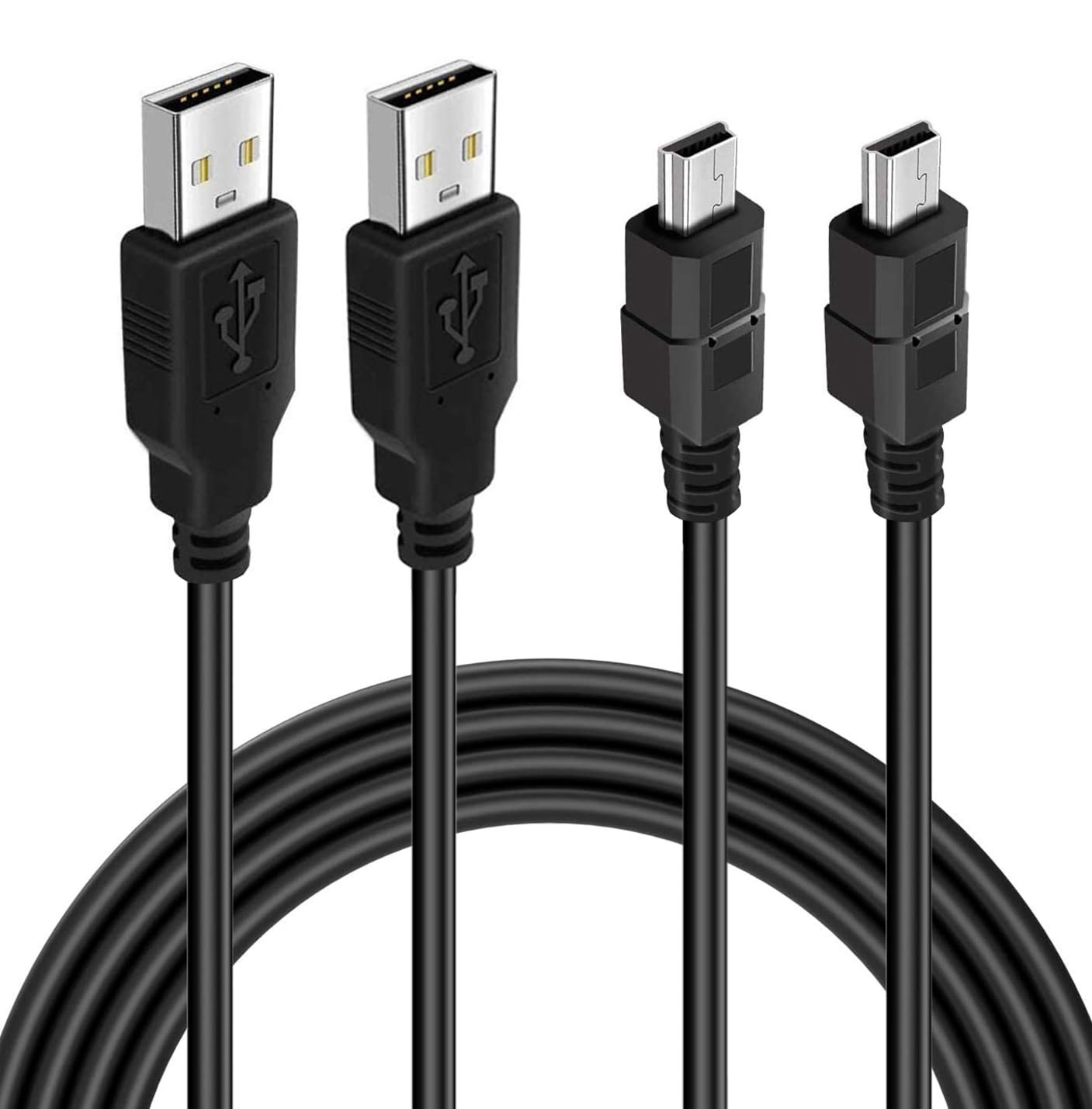 BATSOEASY 10ft Mini USB Cable, 2 Pack 2.0 to B Charger Cable...
