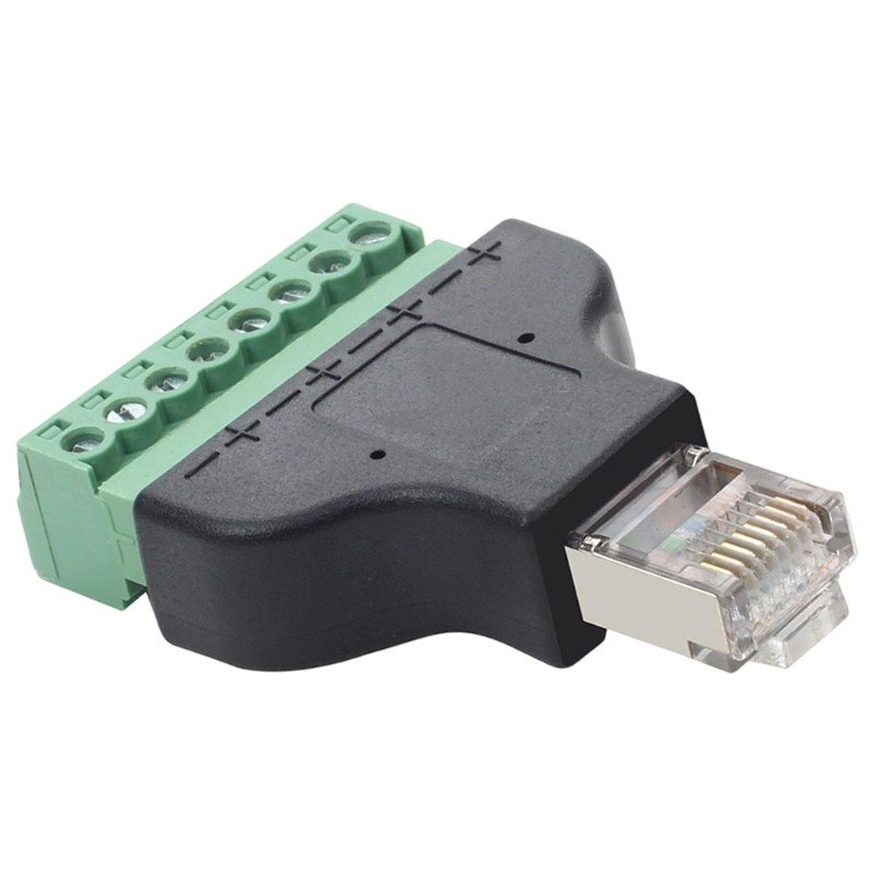 RJ45 To 8Pin Adapter With Screw Fixing Reliable Signal Transfer For Office