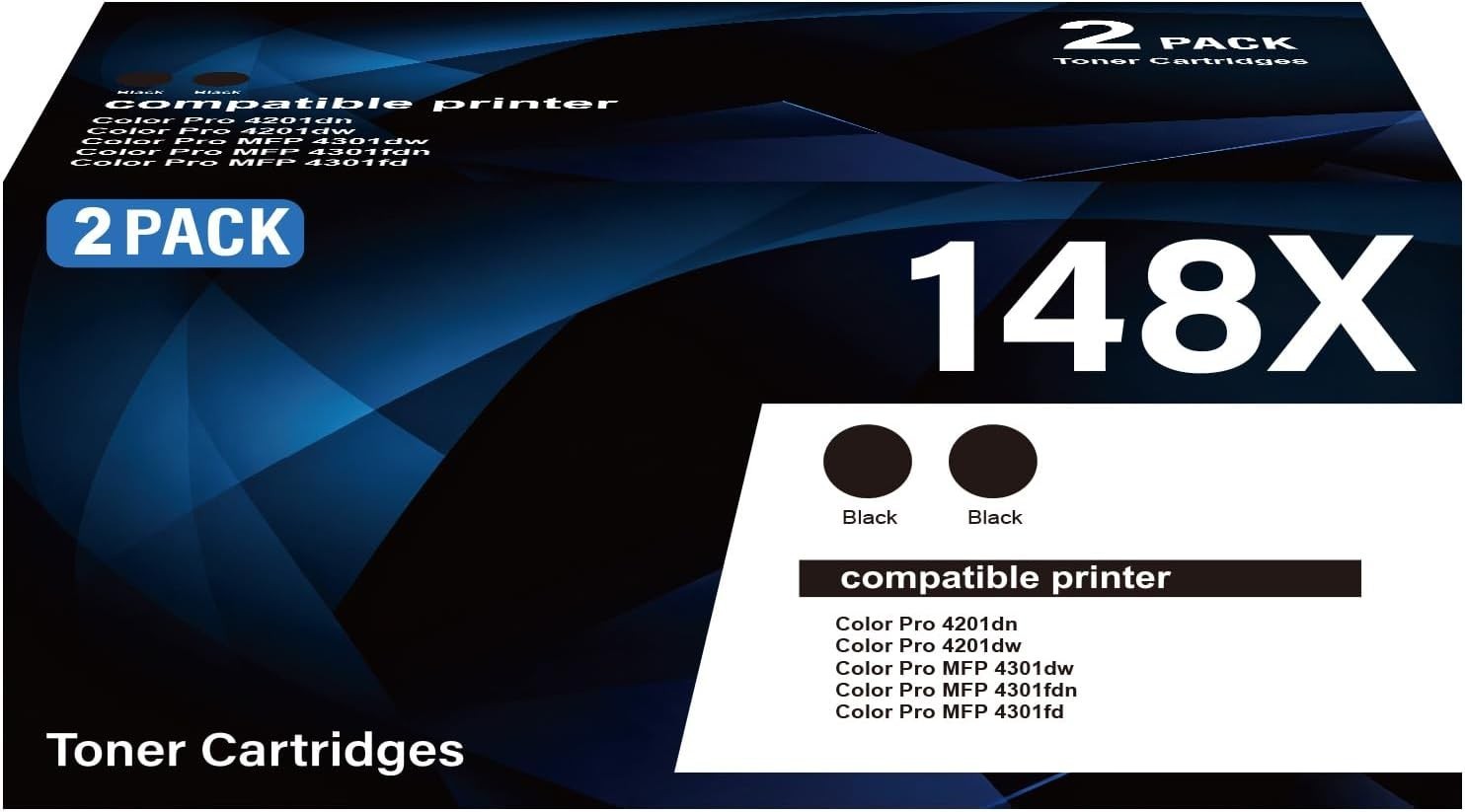 148X Toner Cartridge (with Chip) Replacement for HP 148X W1480X 148A W1480A Kit