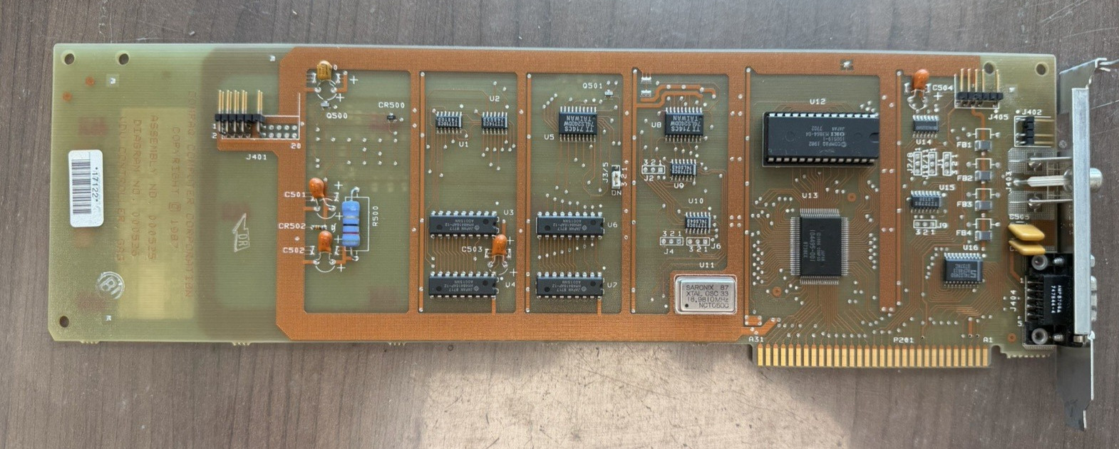 Vintage 1987 Compaq VDU Video Controller Card 000525 000526 000527E GA3 ISA