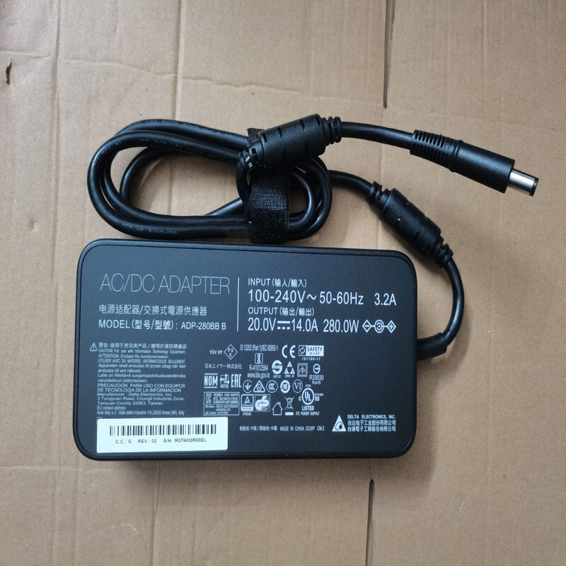 ADP-280BB B 7.4mm 280W For MSI GE75 Raider 10SFS RTX2070 Delta 20V 14A Original