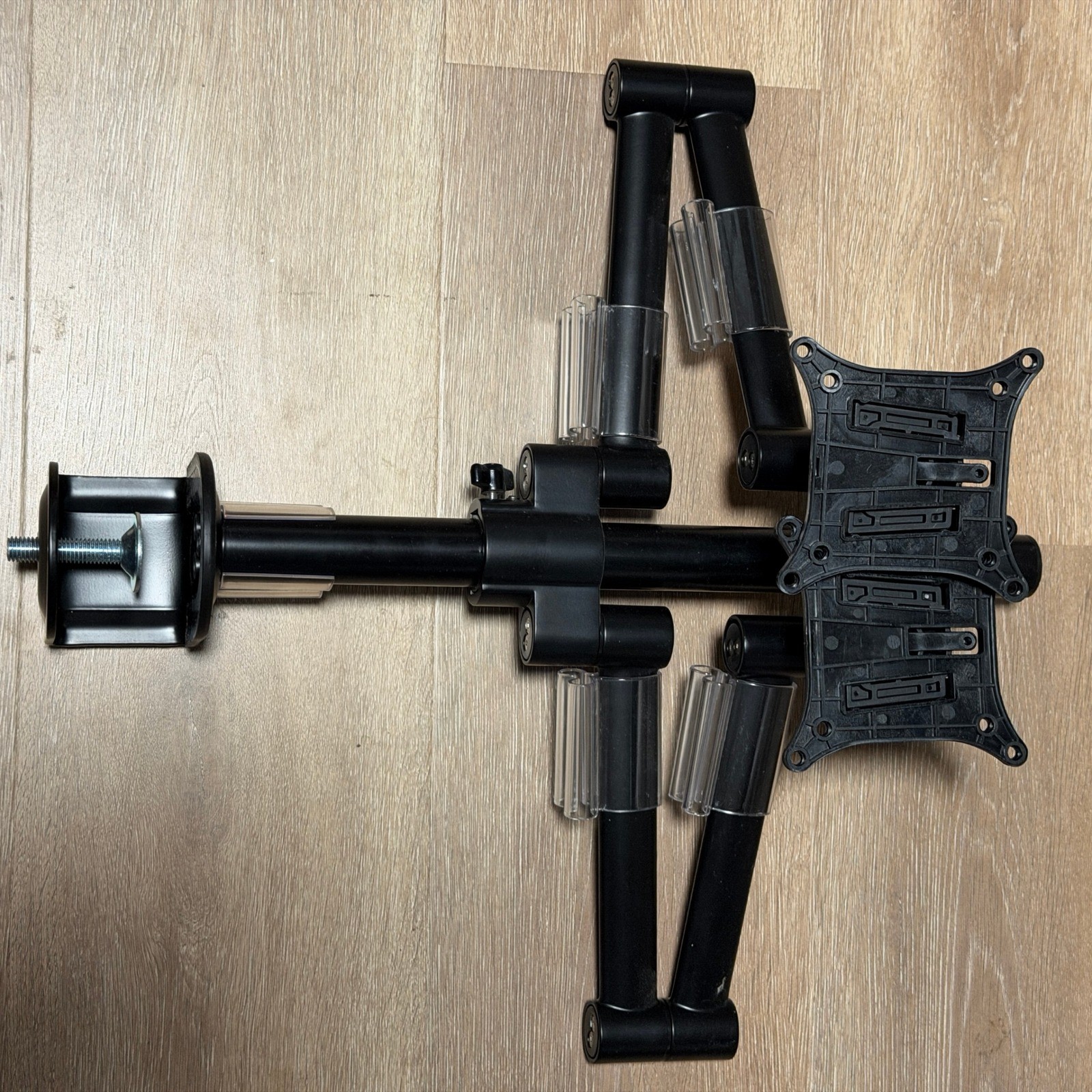 Autonomous Dual Monitor Arm Black Steel Desk Mount C-Clamp Articulating Stand