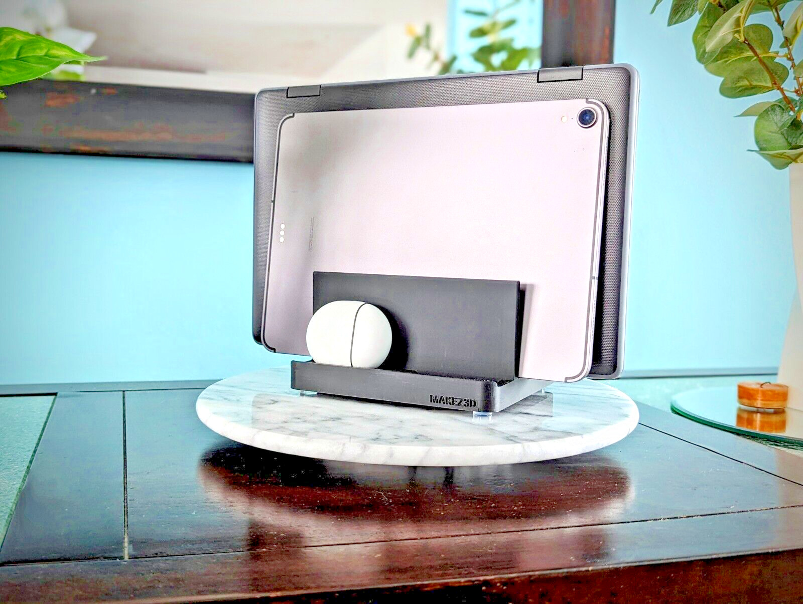 Vertical Laptop, Tablet & Phone Stand - Sleek Modern Multi Device Holder