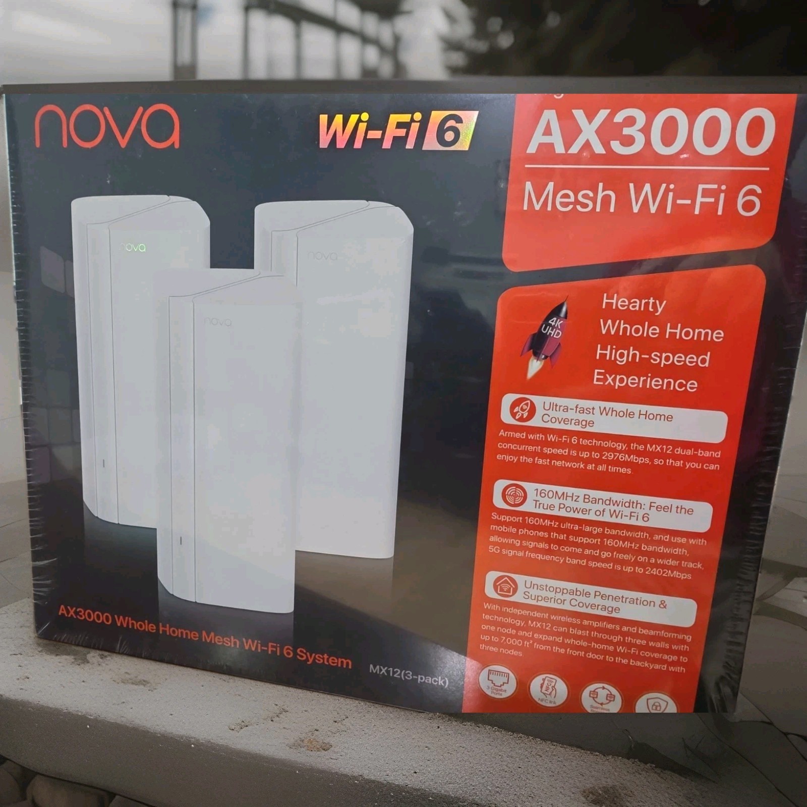 Tenda AX3000 WiFi 6 Mesh System Nova MX12– Whole Home 3 Pack, white
