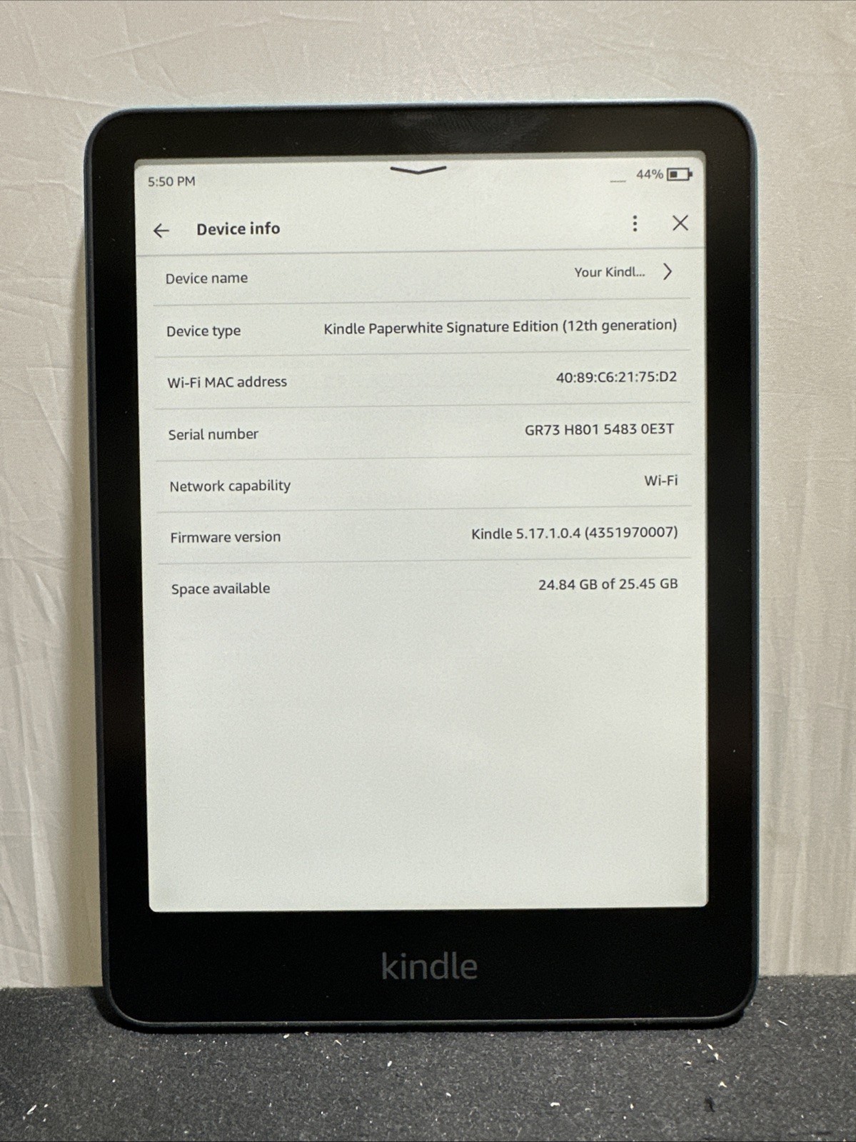 Amazon Kindle Paperwhite Signature Edition 12th Gen 26GB Metallic Jade