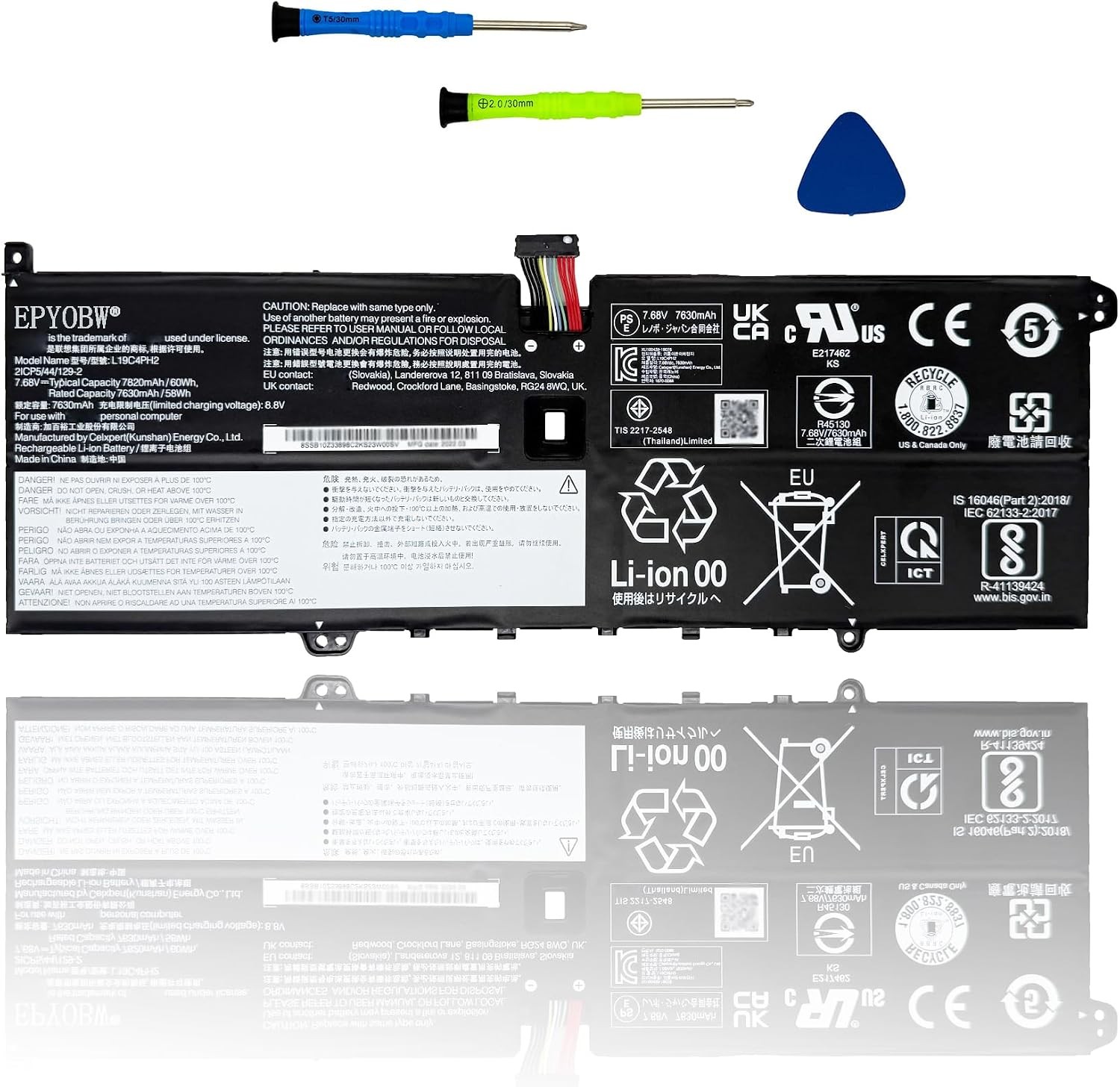 L19C4PH2 Laptop Battery 60Wh L19M4PH2 Compatible with Lenovo Ideapad Yoga 9