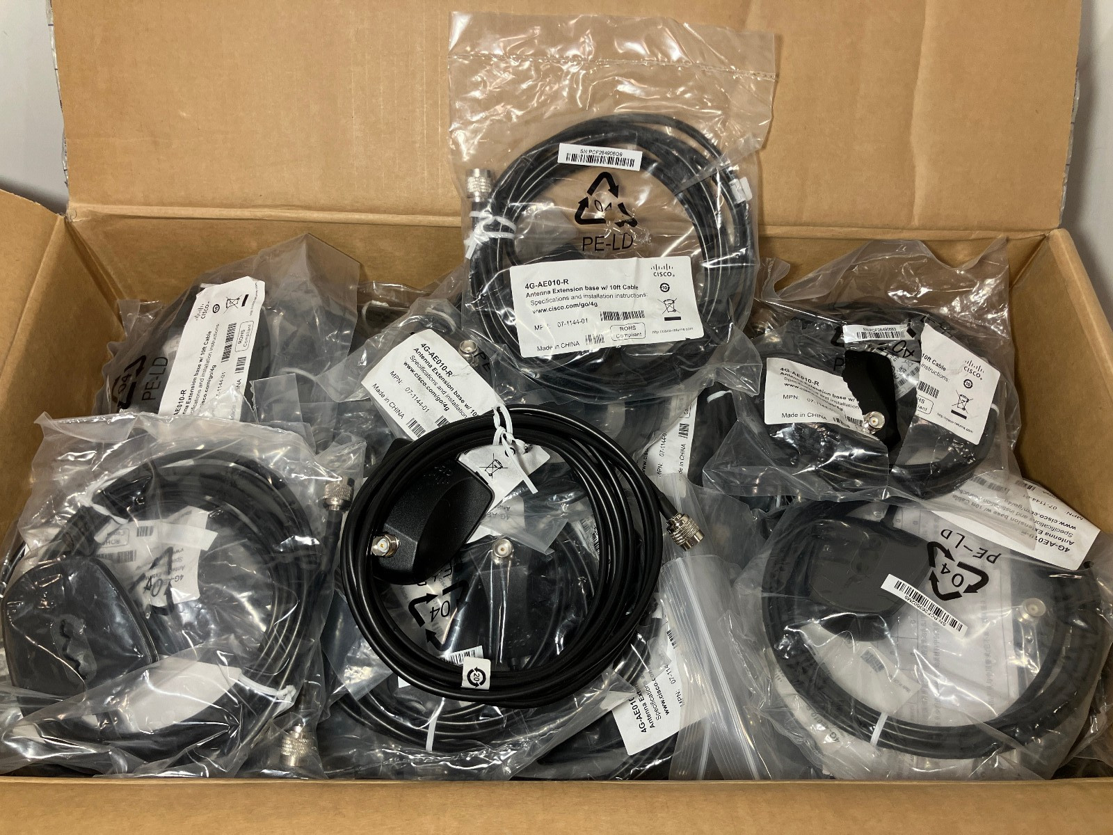 57 LOT Cisco 4G-AE010-R Antenna Extension Base 10Ft Cable 07-1144-01 LTE Router