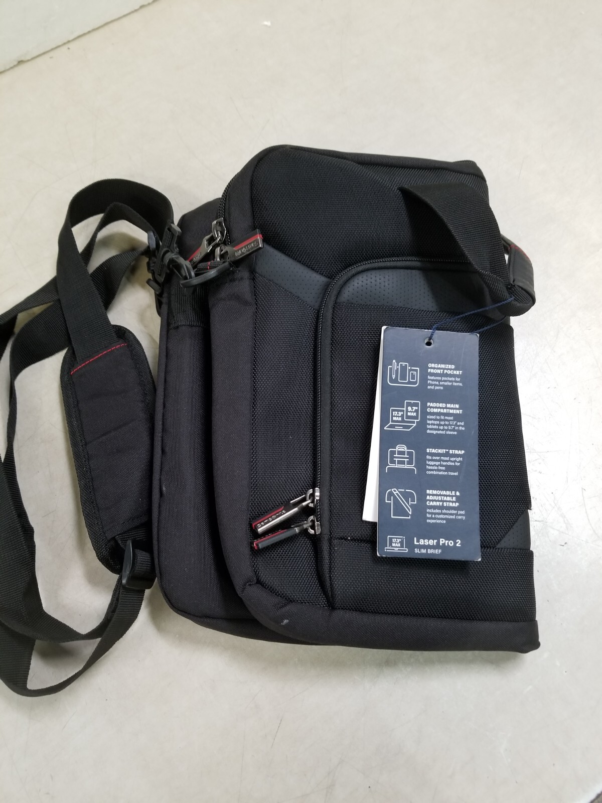 Samsonite - Slim Brief for 17.3" Laptop Laser Pro 2 - Black