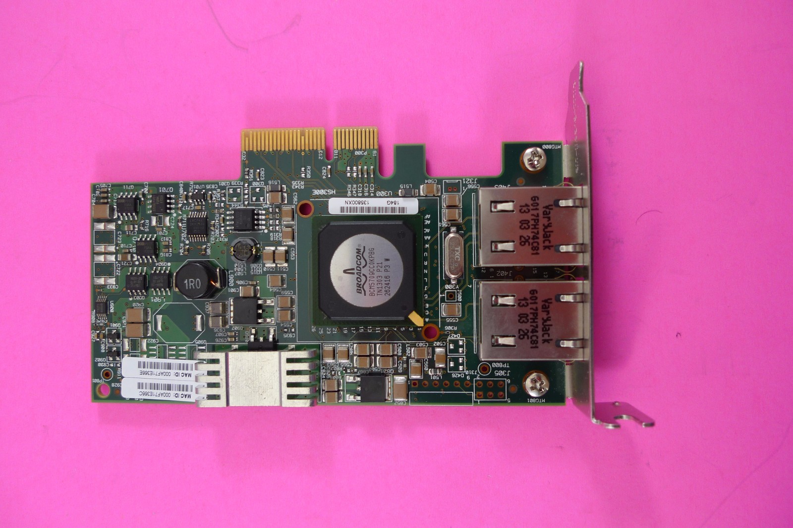 GENUINE Dell Broadcom Dual Port 1GB PCI-e Network Adapter Card H914R