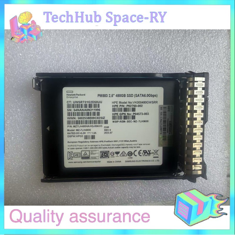 NEW HPE/Samsung 2.5" 480GB SATA 6G G10 Server SSD Replace 868818-B21 868926-001
