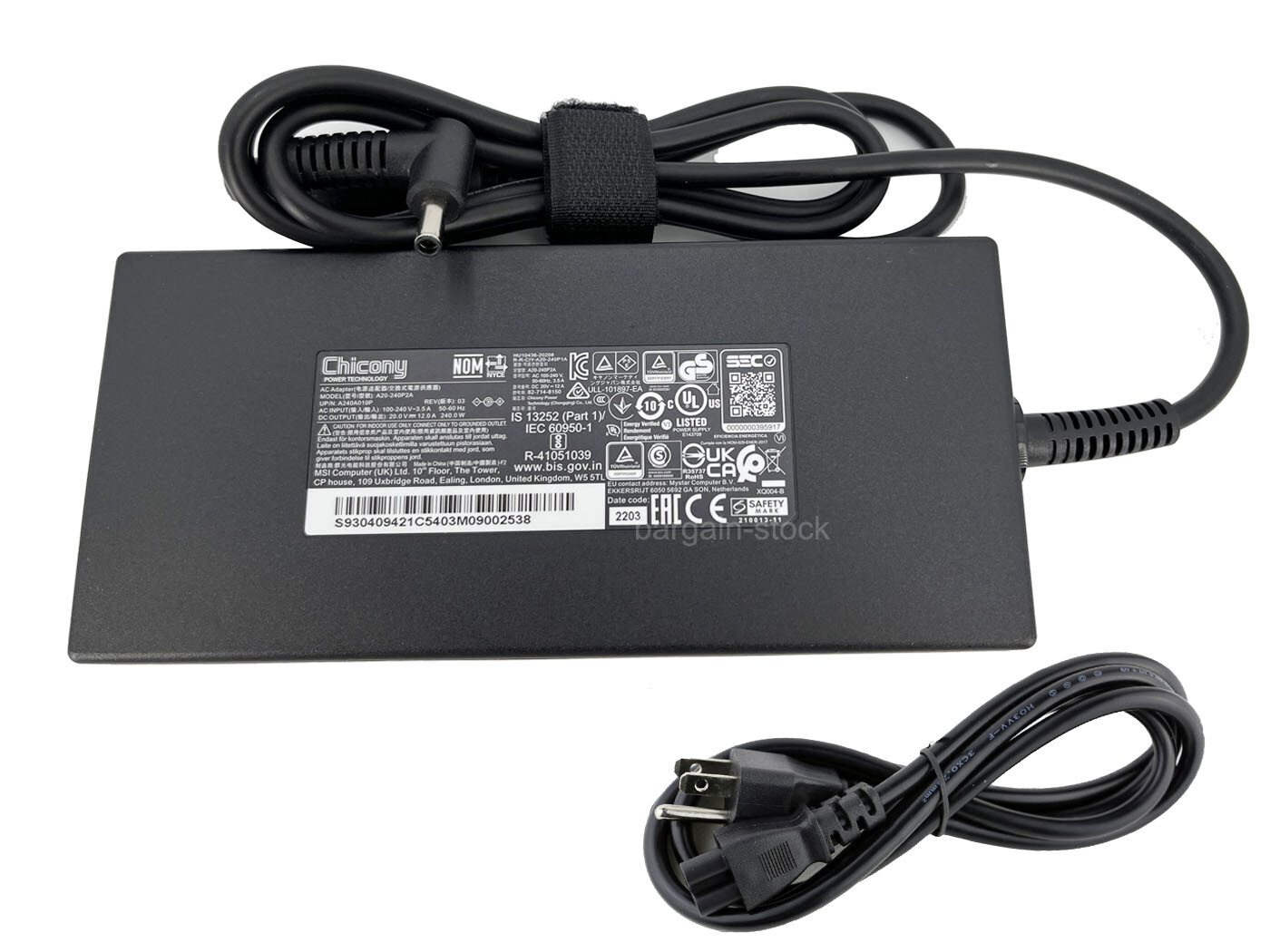 Original Chicony 240W AC Adapter Charger For MSI Crosshair 18 HX AI A2XWGXKG A2X
