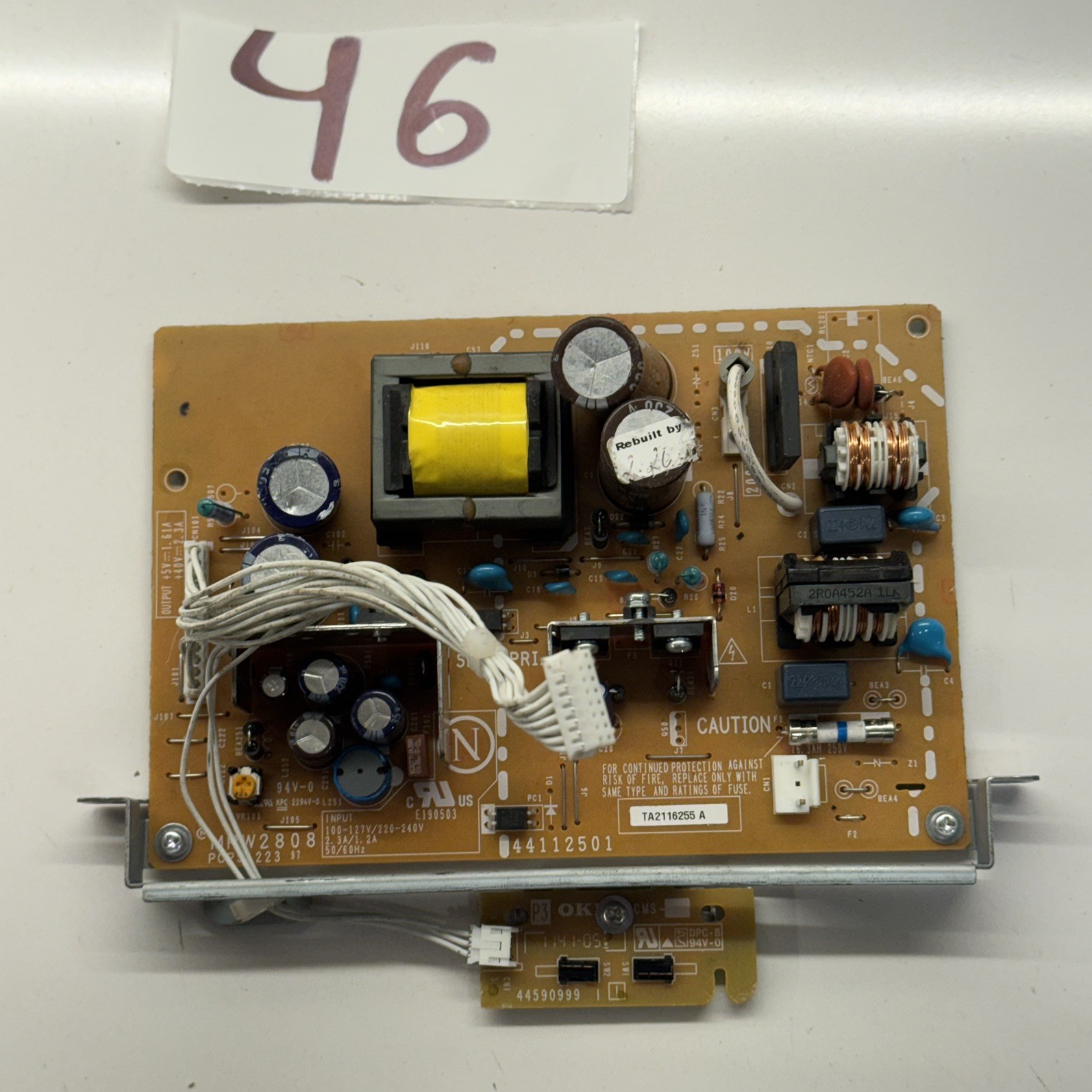 OKIDATA 44495701 OKI ML320T ML321T Turbo Power Supply PCB. 44112501