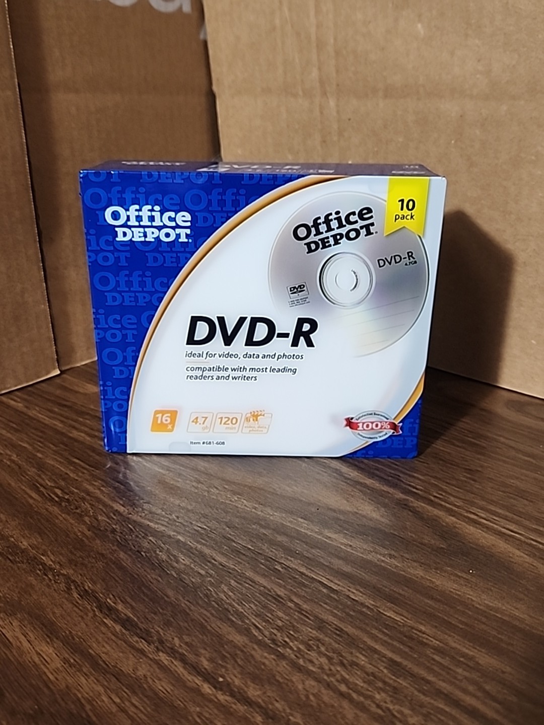  OFFICE DEPOT DVD-R PACK OF 10 4.7GB 120 MIN 16X 681-608 NEW SEALED