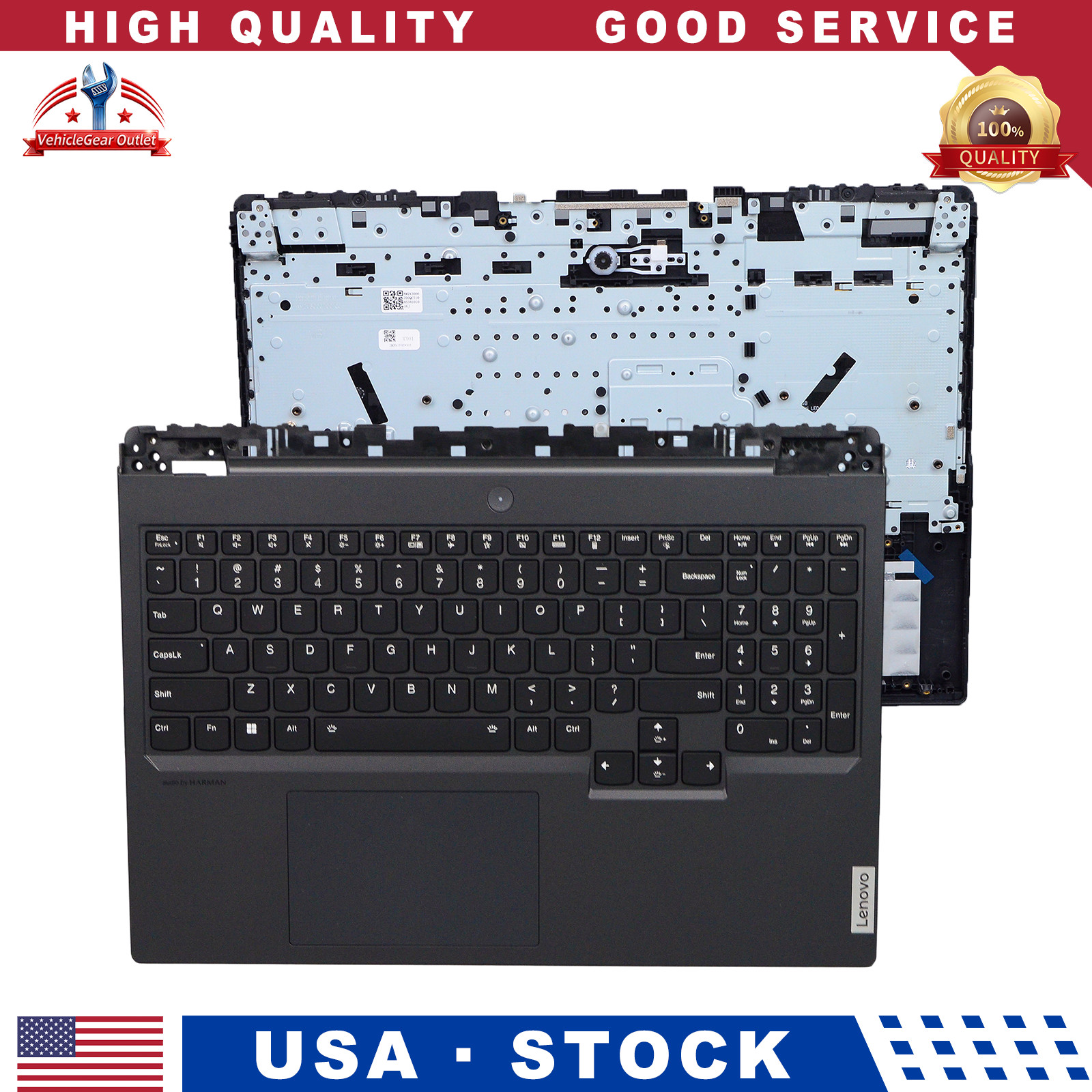 5CB1L09927 RGB Keyboard Palmrest C Shell for Lenovo Legion Pro 7 16ARX8H Kit