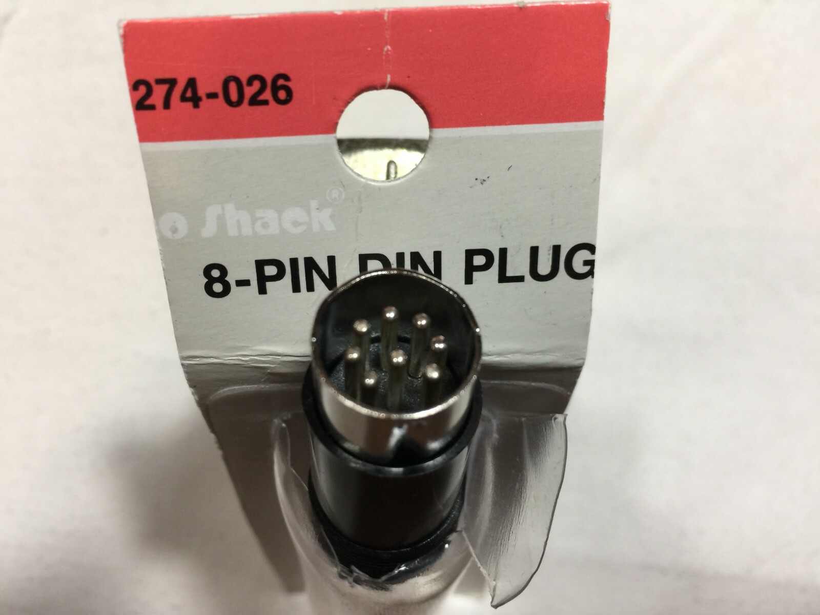 8 Pin DIN Plug Male Connector with Plastic Handle Black New by RadioShack
