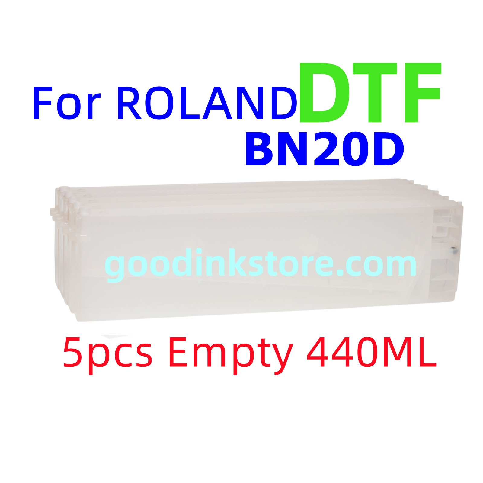 5X 440ml Empty Refillable Cartridge Roland Versastudio BN-20D BN20D DTF w/ chip