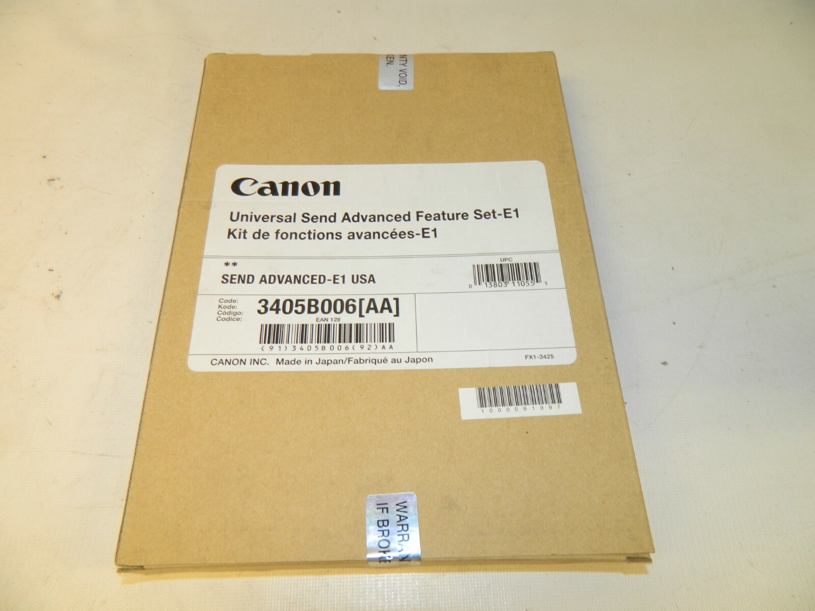 New OEM Canon Part 3405B006AA Universal Send Advanced Feature Set E1 Genuine