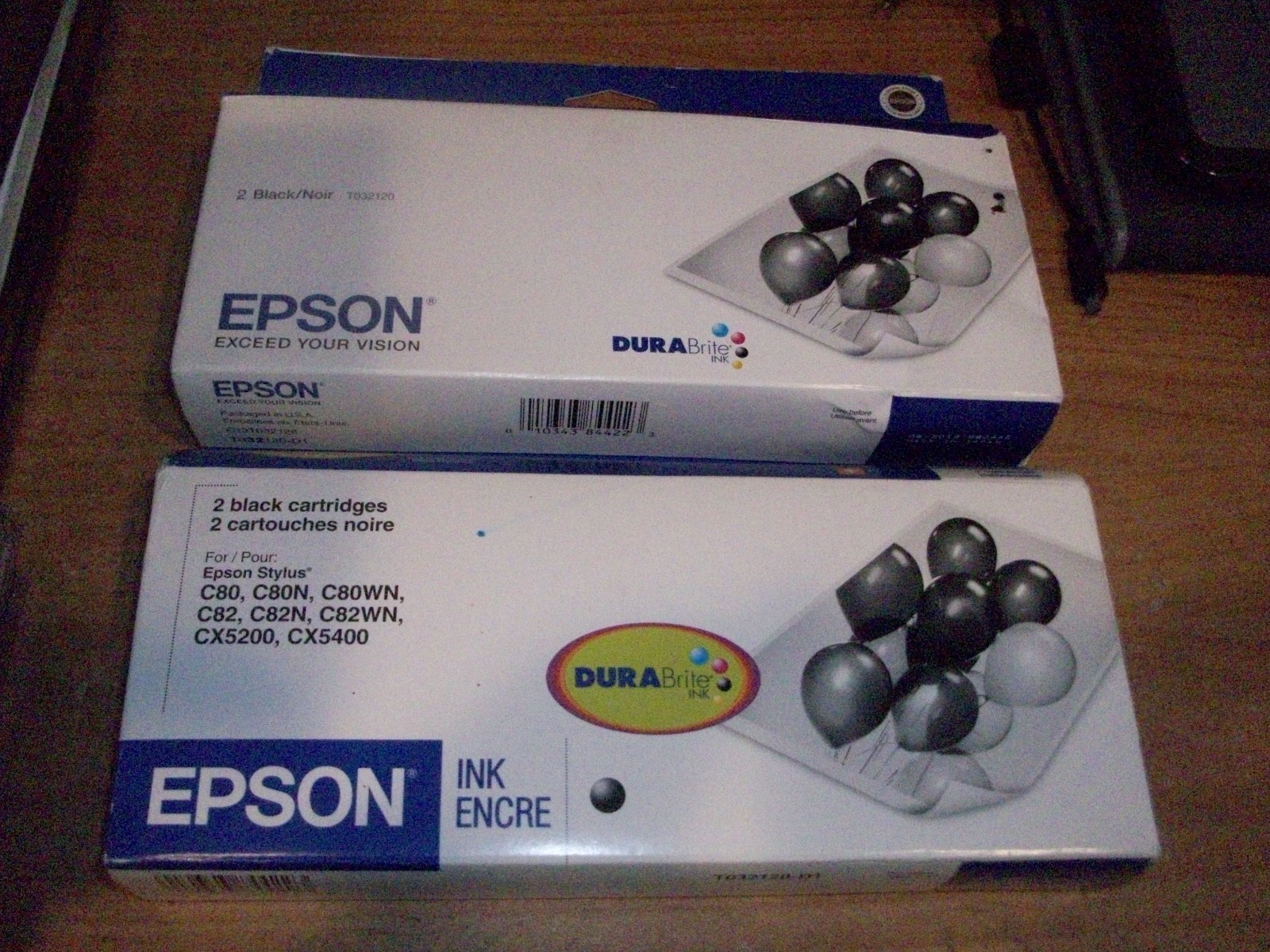 (2) Genuine Epson T032120 Black Ink Cartridge 2-TWIN Packs NEW Exp 2009/2012