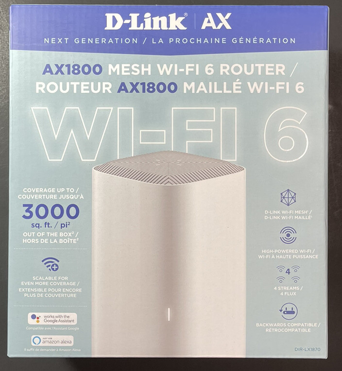 D-Link Mesh Wi-Fi 6 Router AX1800 NEW