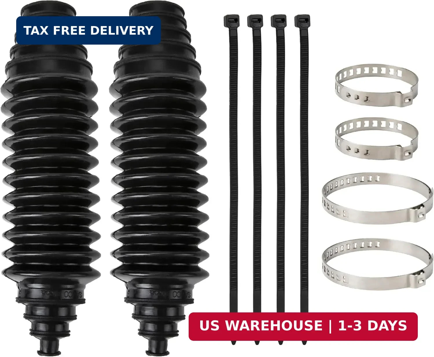 Steering Rack Boot Kit, Universal Steering Rack and Pinion Tie Rod Boots, Dustpr