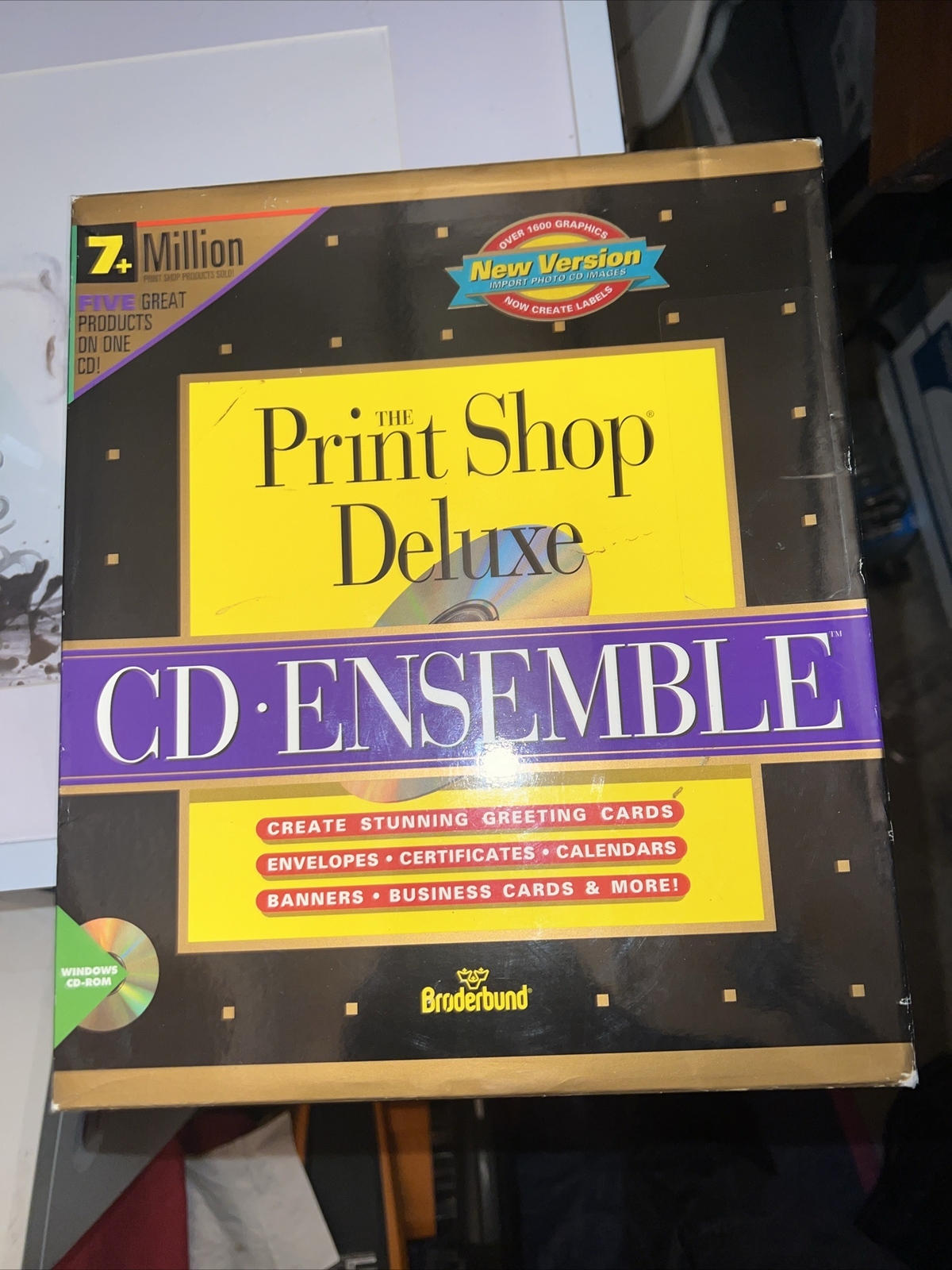 Vintage Apple Macintosh Software Broderbund Print Shop Ensemble Big Box Version