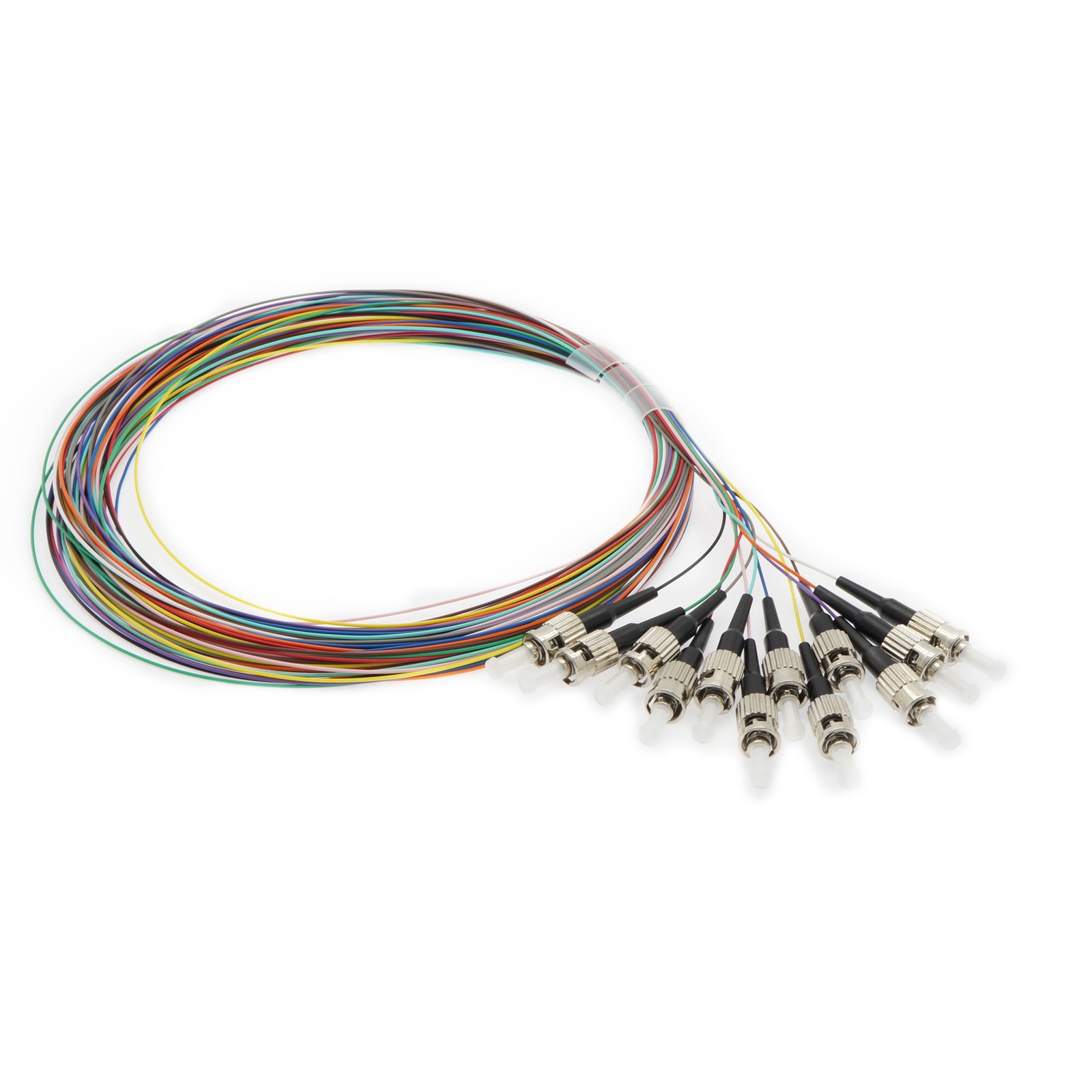 12-Pack 3m ST/UPC Singlemode LSZH 0.9mm Multicolor Pigtail