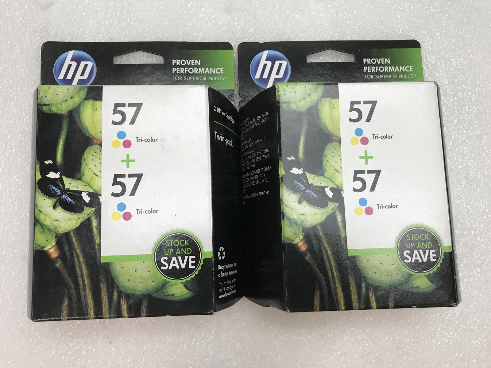 Lot of 2 Genuine HP 57 C9320FN Tri-Color Ink Cartridge Twin Pack EXP: MAR 2013