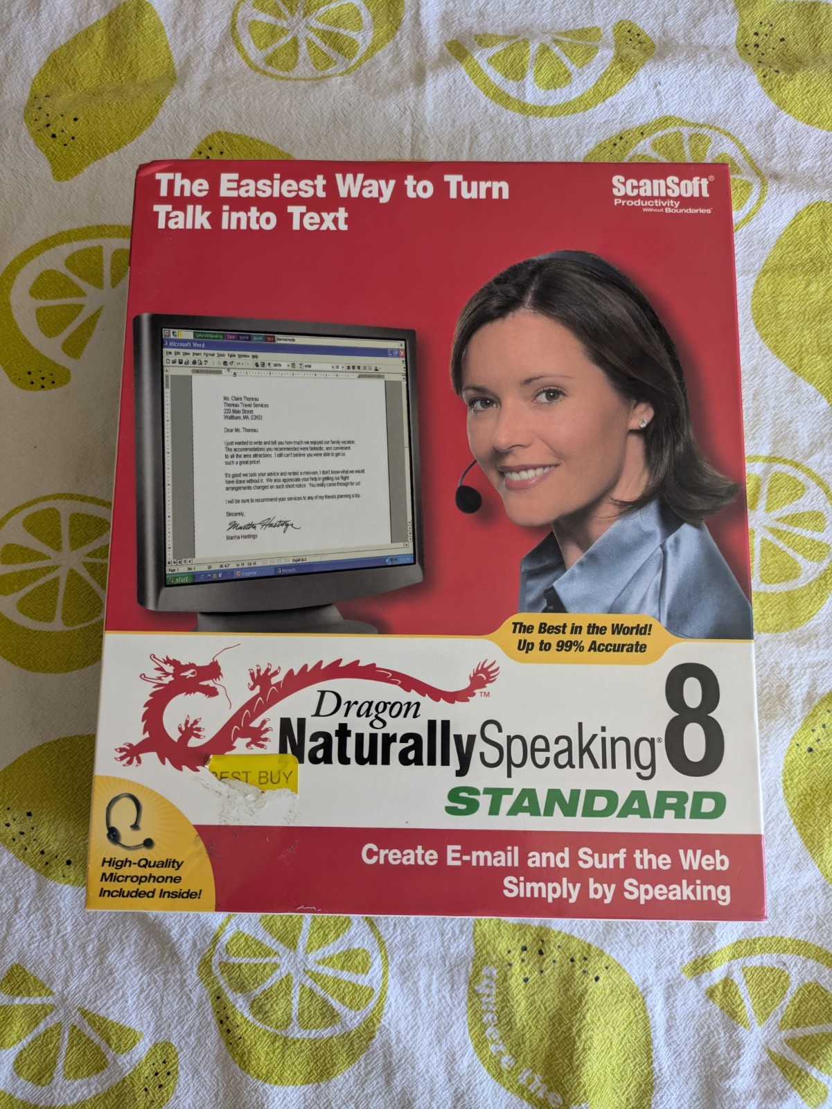 Dragon Naturally Speaking 8 Standard ScanSoft Software - SEALED NEW