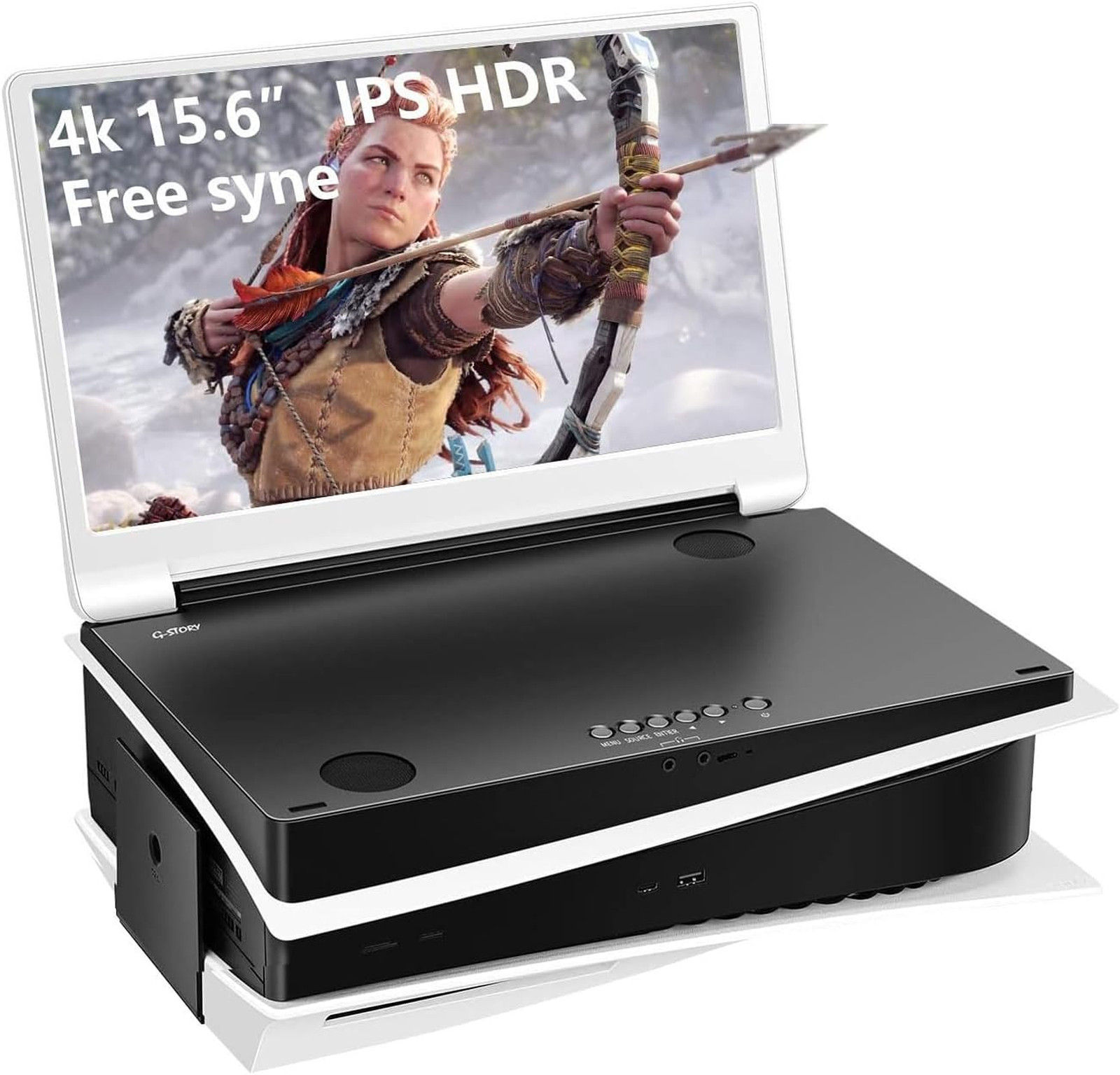15.6 Inch 4K IPS Portable Gaming Monitor for PS5 HDR 60Hz Dual HDMI Speakers