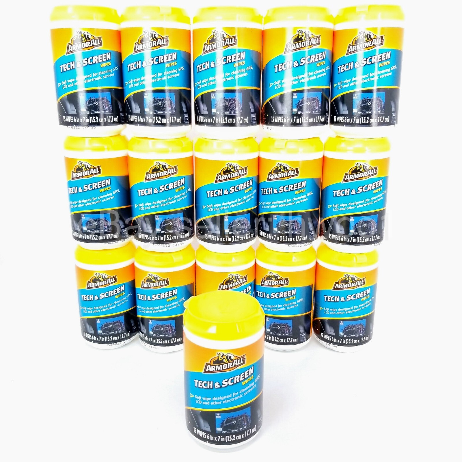 Lot 16 x Armor All Tech & Screen Cleaning 15pk Wipes for Laptops/Phones/Tablets
