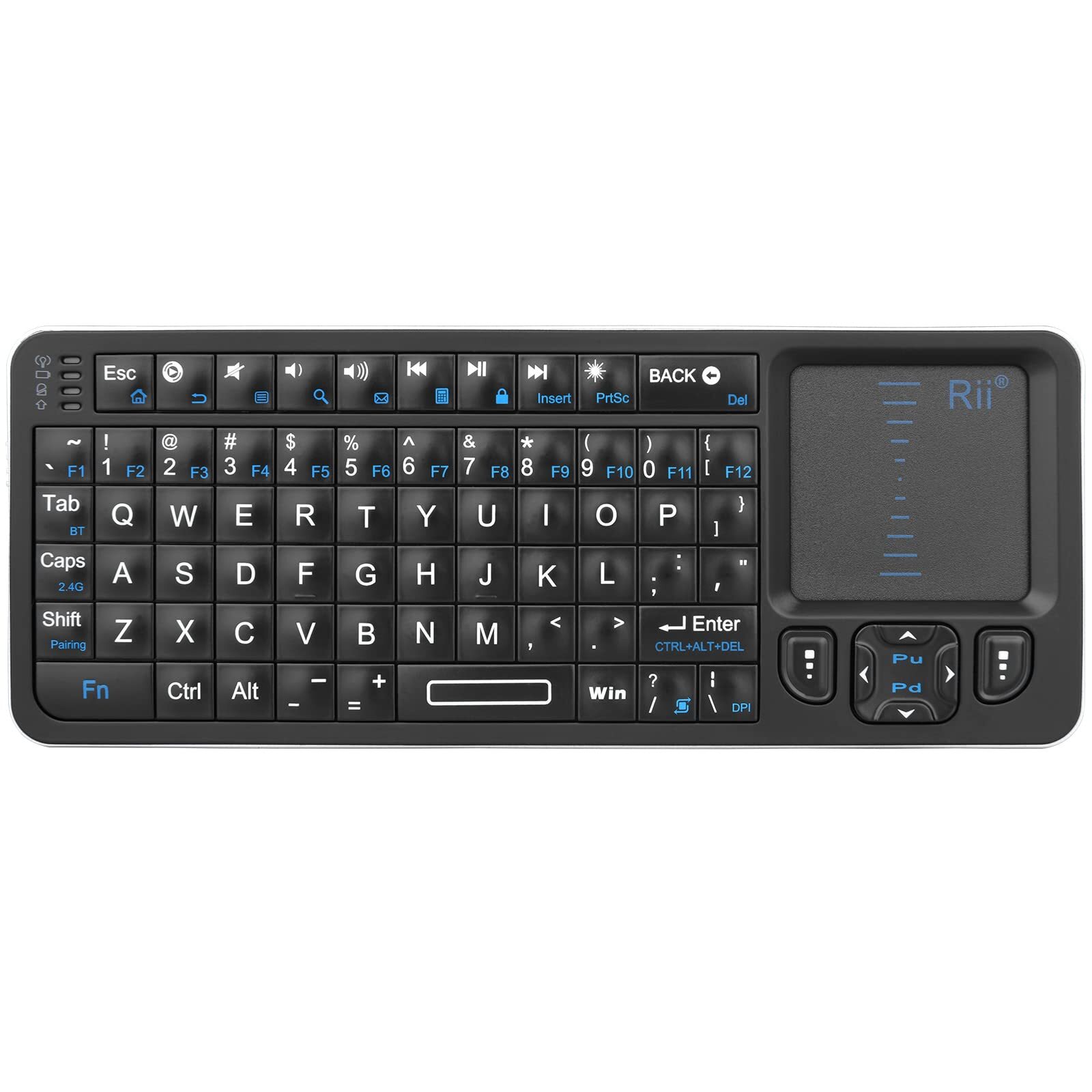 K06 Mini Bluetooth Keyboard,Backlit 2.4GHz Wireless Keyboard with IR Learning...
