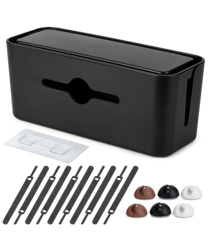 Bates- Cable Management Box, Large, Cable Organizer Box, Cord Organizer Box, 