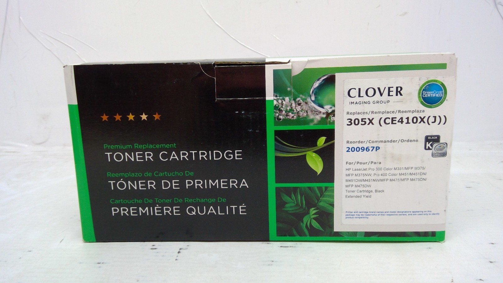 Clover Compatible 305X Black Extended Yield Toner 200967P CE410X