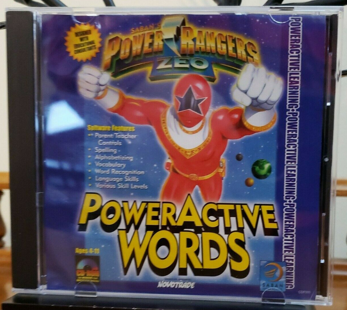 POWER RANGERS ZEO POWER ACTIVE WORDS SOFTWARE CD SABAN 1996