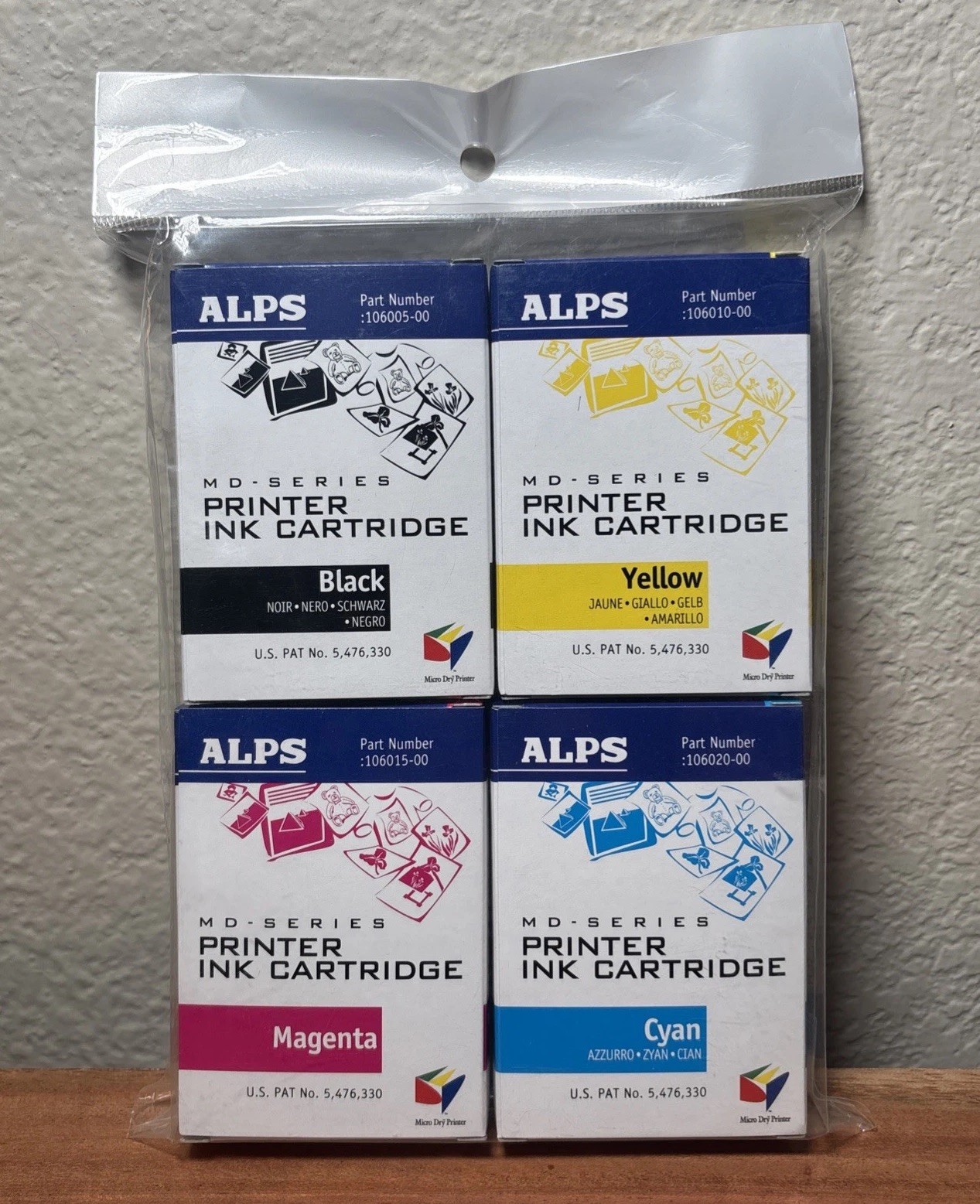 ALPS MD Series Printer Ink Cartridge CYMK (4 Pack) 106058-00 1211 FACTORY SEALED