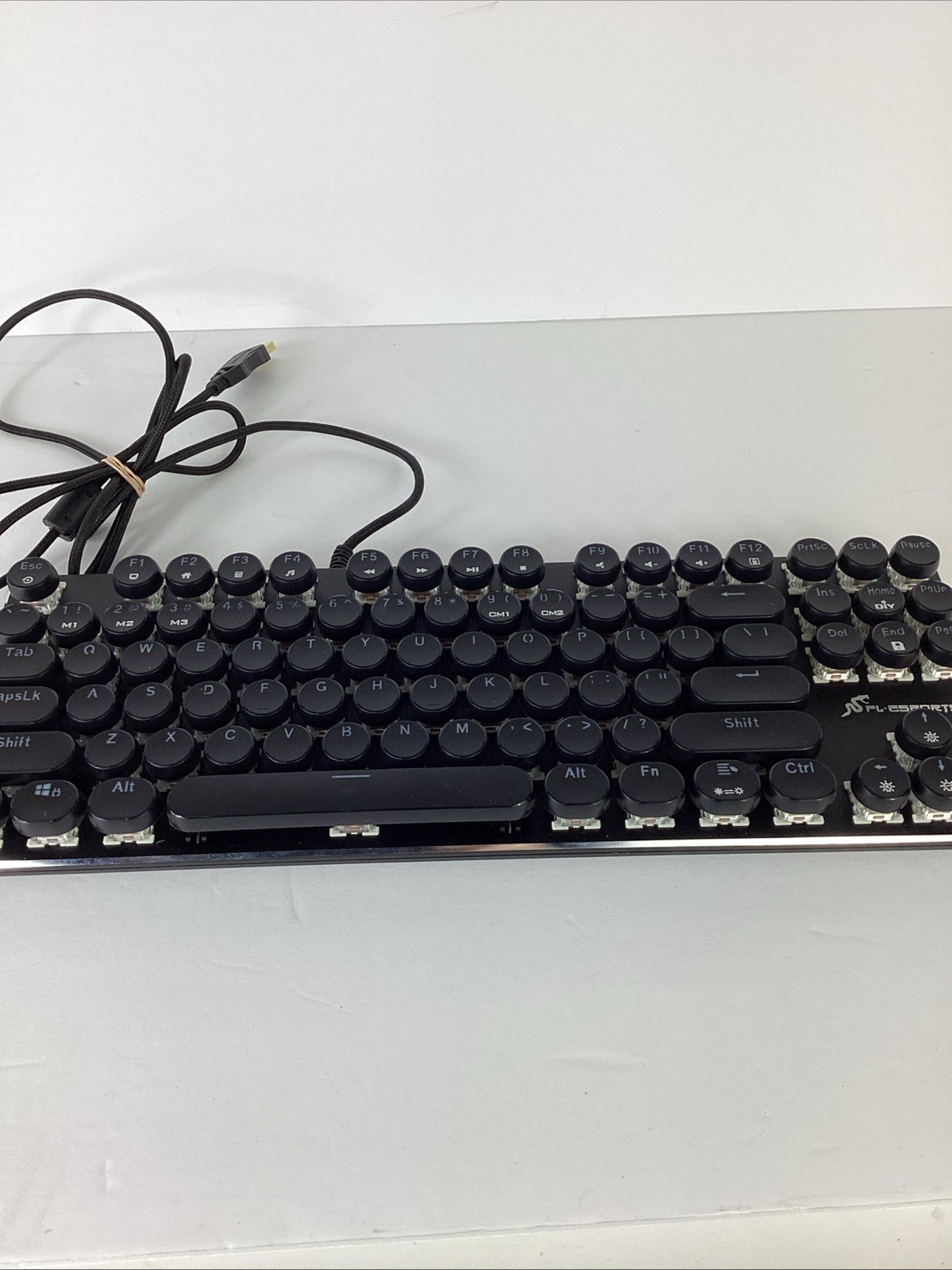 FL-ESPORTS GT87S 87 Key USB Wired Mechanical Keyboard Round Keycaps White Light