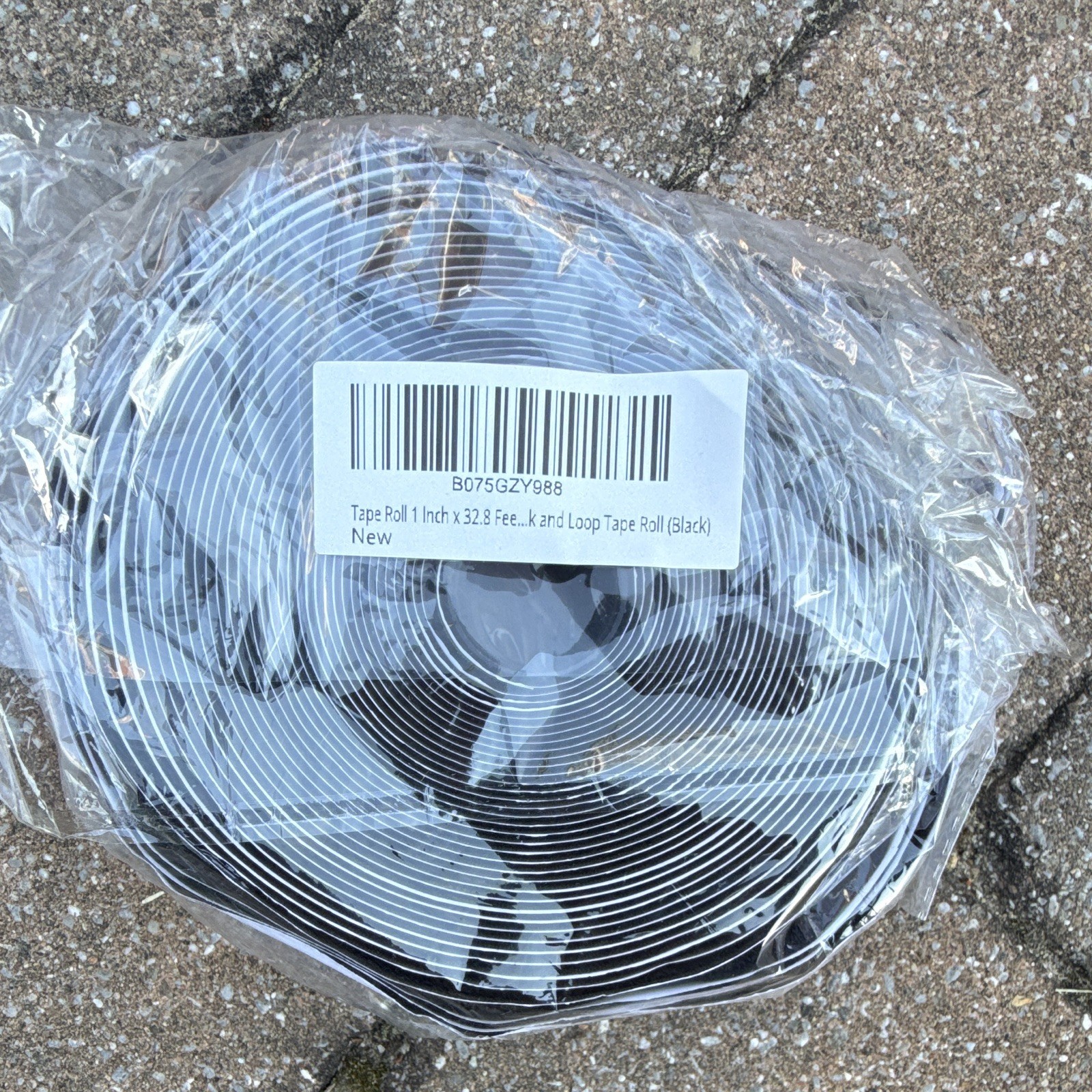 Reusable Adjustable Hook & Loop Tape Roll Black 1 in x 32.8 ft Plastic